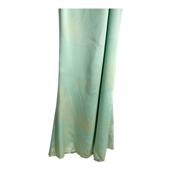 LAPOINTE Satin Halter Evening Gown Backless Maxi Dress in Mint Green Size 4 - Picture 9 of 14